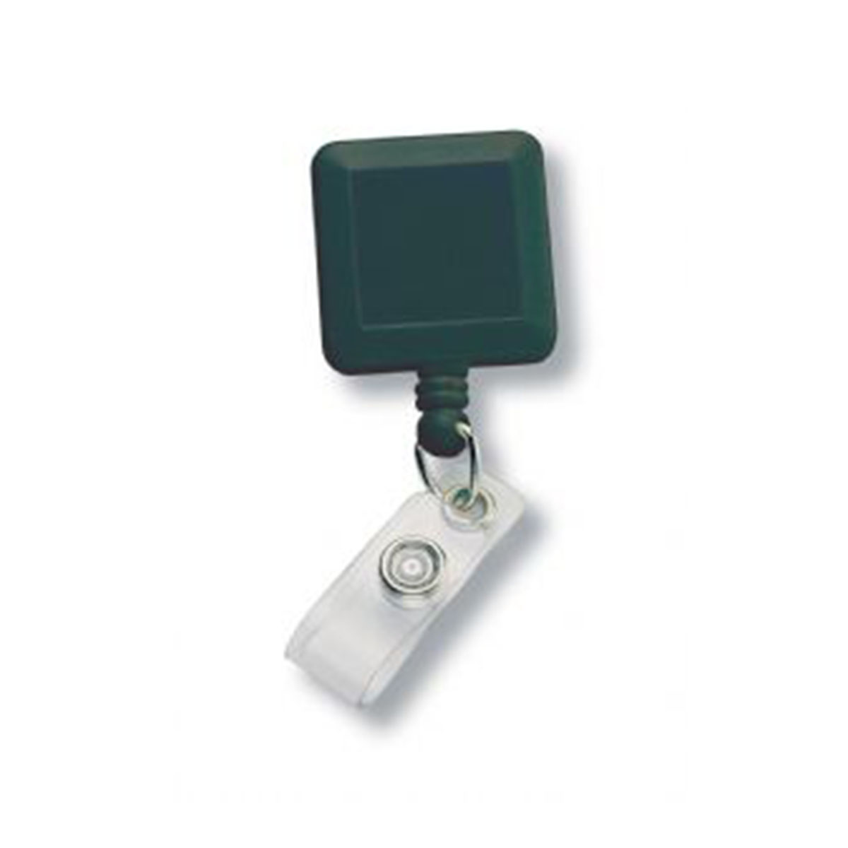 Square Retractable Badge Holder-Black.