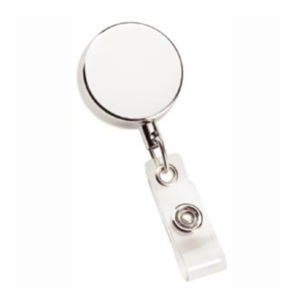 Metal Zip Pull Badge Holder-Silver.