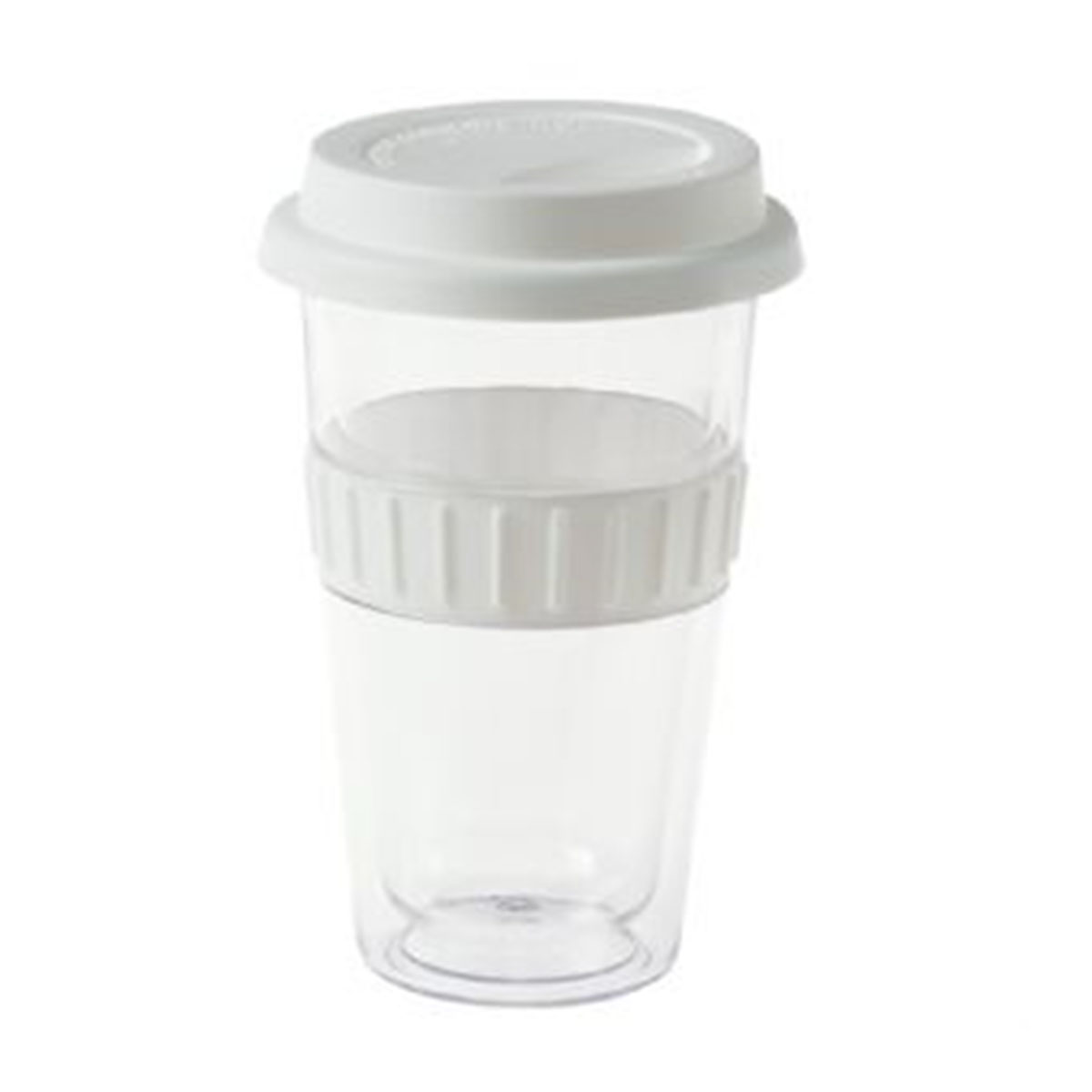 Plastic Double-Walled Mug-White.