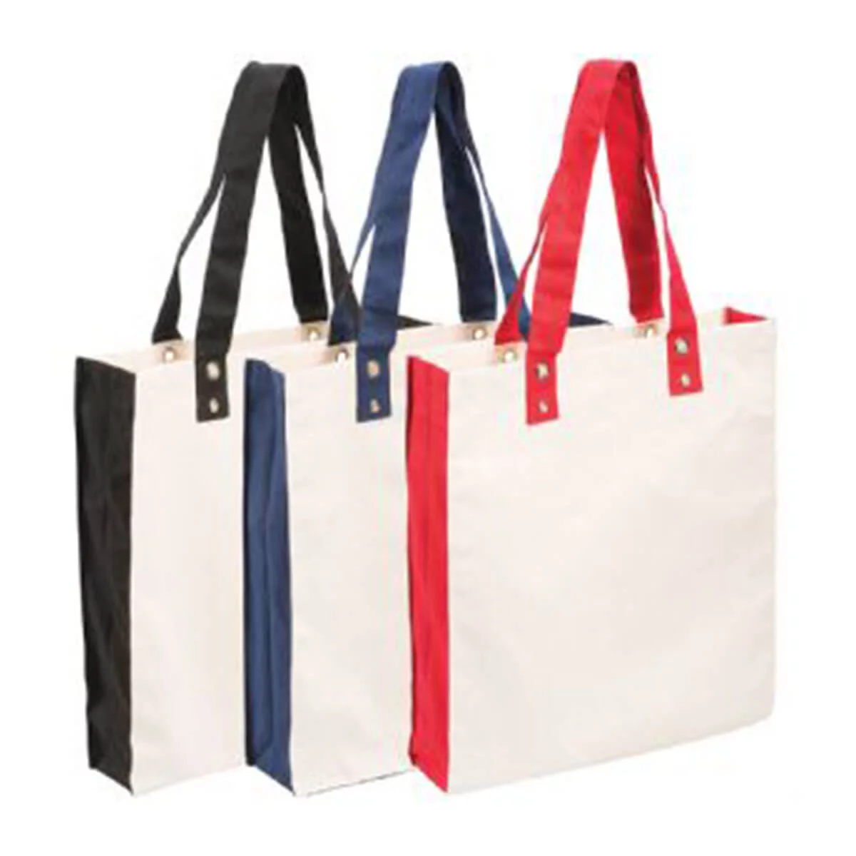 Cotton Canvas Tote-Black/Natural