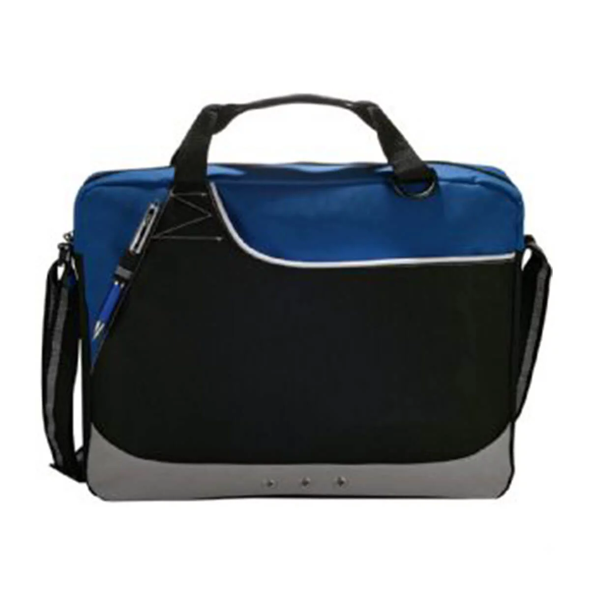 Rubble Brief Bag-Blue and Black with White Trim.