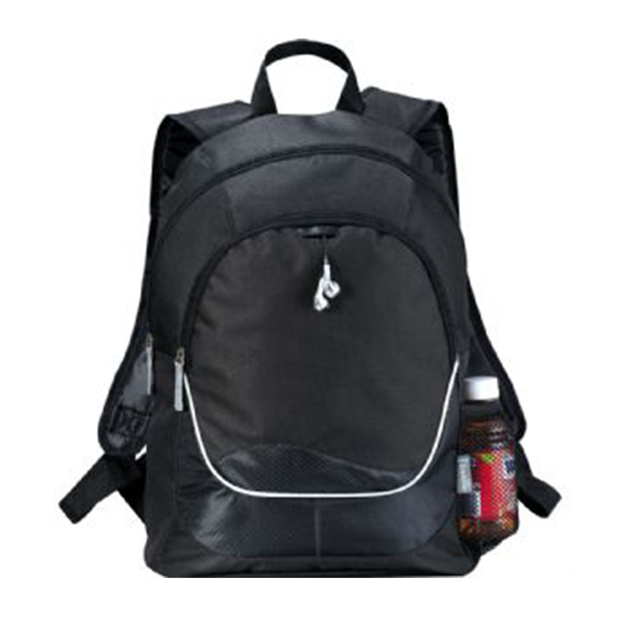 Explorer Backpack-Black with white trim.