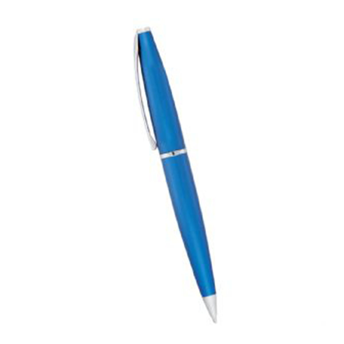 Grobisen Twist Action Ballpoint Pen-Blue with Silver Trim.