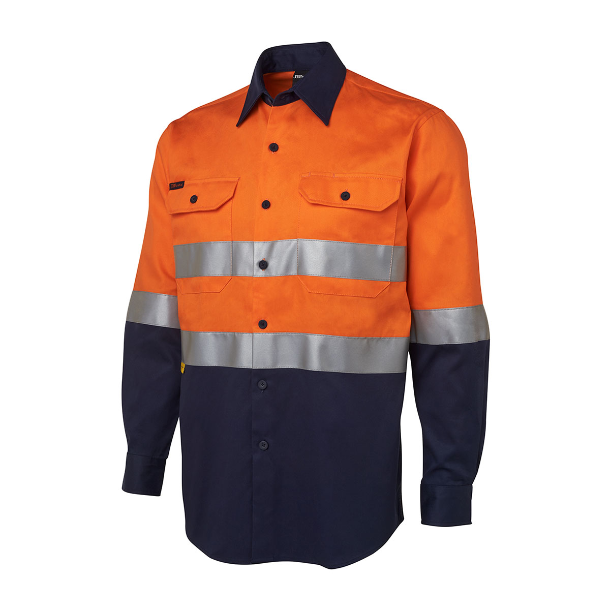 Hi Vis (D+N) L/S 190G Shirt-Orange / Navy