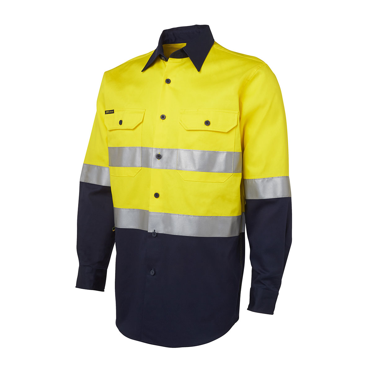 Hi Vis (D+N) L/S 190G Shirt-Yellow / Navy