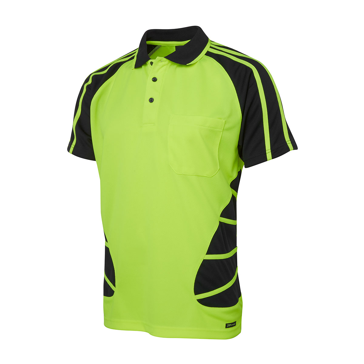 Hi Vis S/S Spider Polo-Lime / Black
