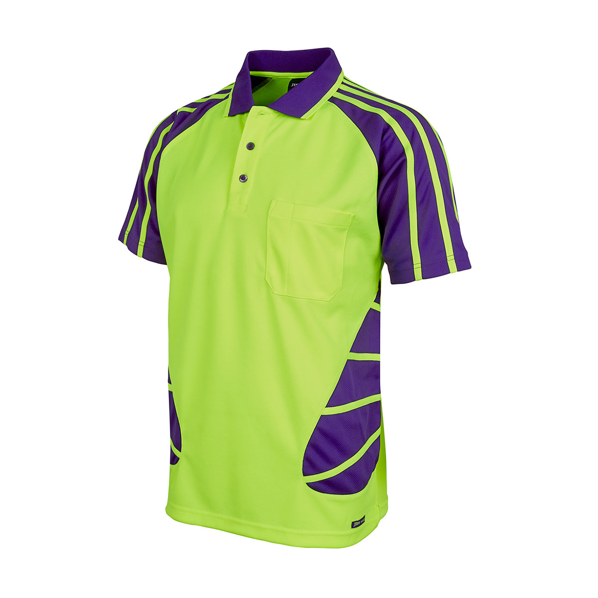 Hi Vis S/S Spider Polo-Lime / Purple