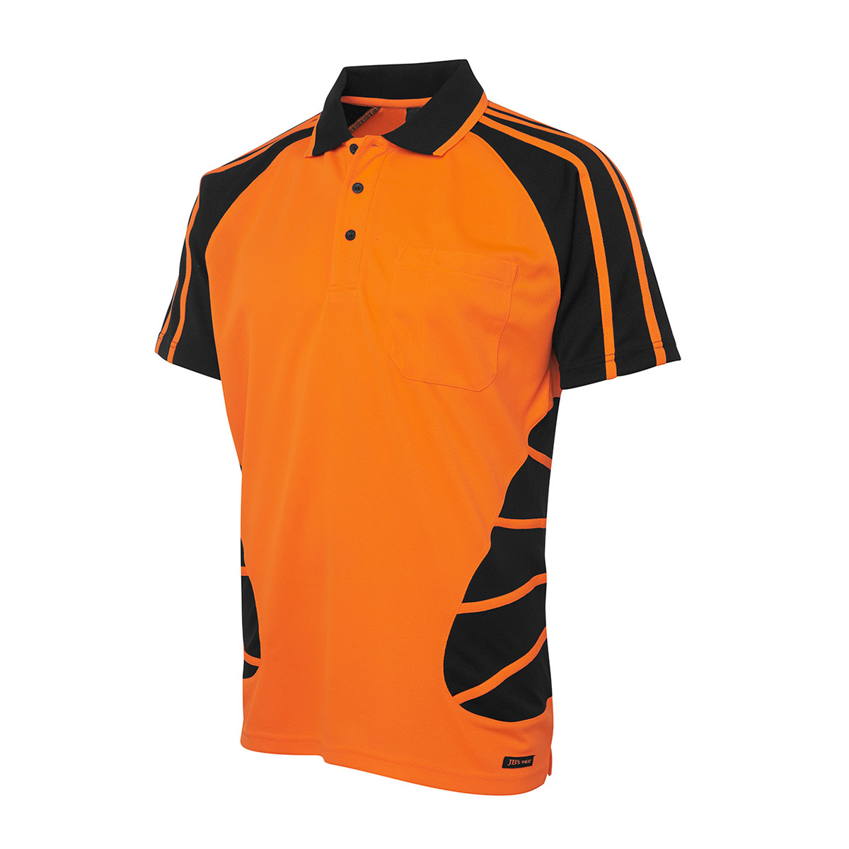 Hi Vis S/S Spider Polo-Orange / Black
