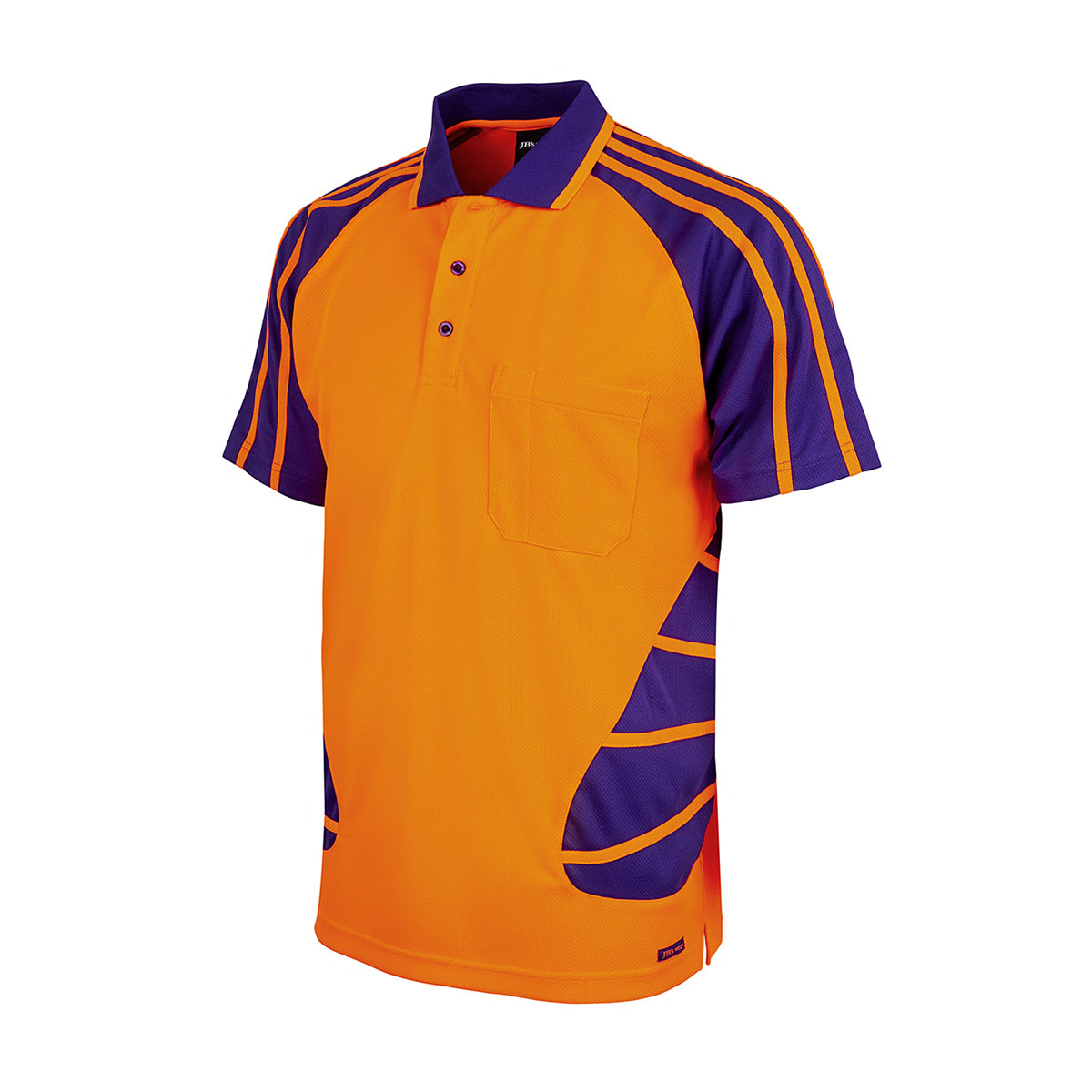 Hi Vis S/S Spider Polo-Orange / Purple