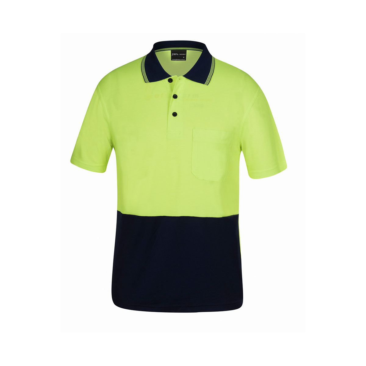 Hi Vis 4602.1 S/S Bamboo Back Polo-Lime / Jnr Navy