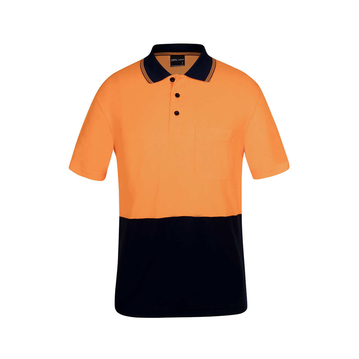Hi Vis 4602.1 S/S Bamboo Back Polo-Orange / Jnr Navy