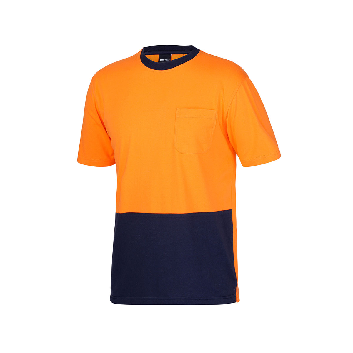 HV CREW NECK COTTON T-SHIRT-Orange / Navy