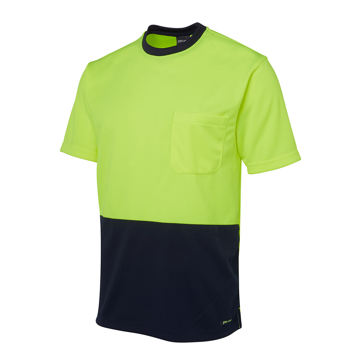 Hi Vis Traditional T-Shirt-Lime / Navy