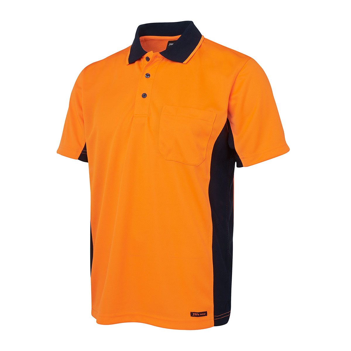 Hi Vis S/S Sport Polo-Orange / Navy