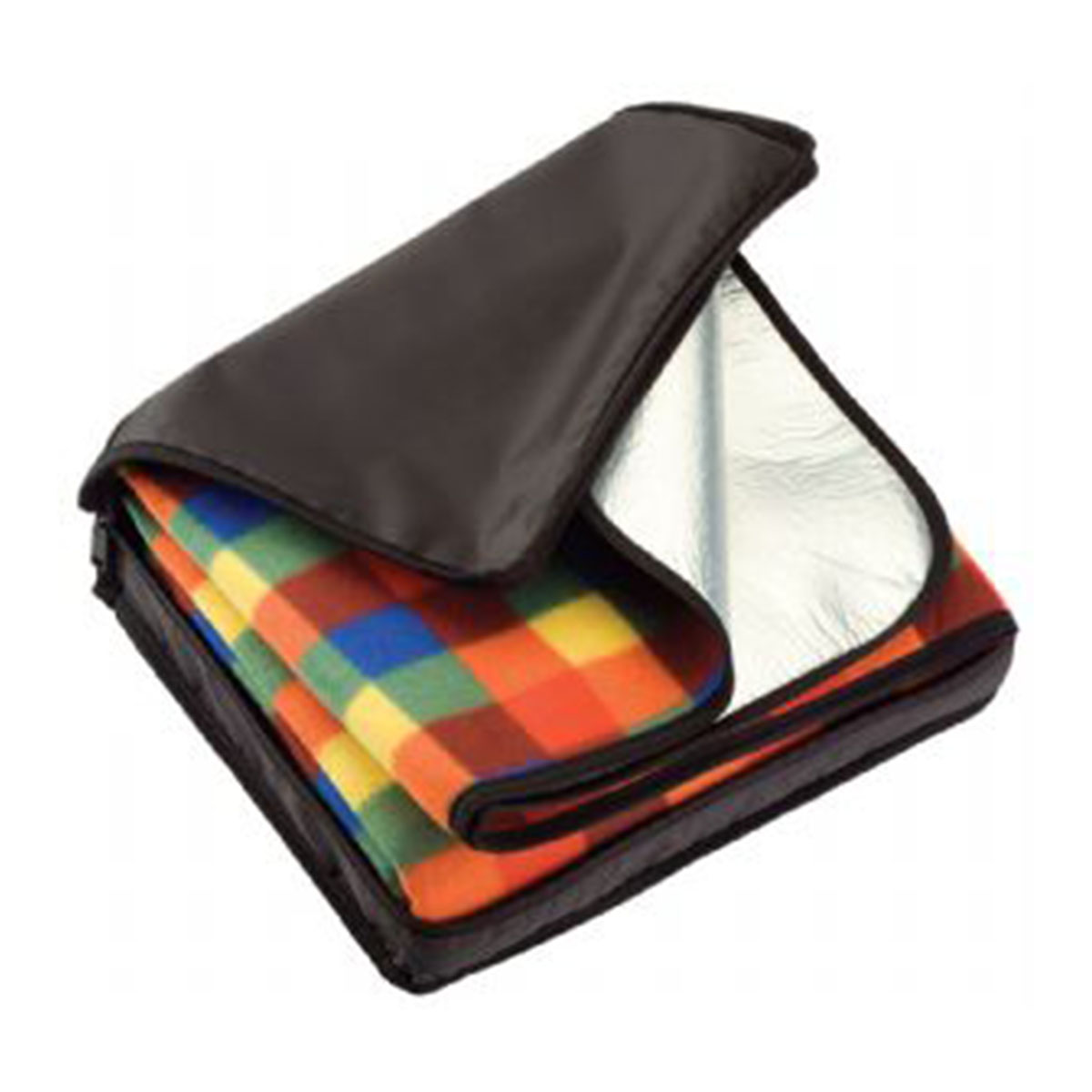 Picnic Rug in Carry Bag-Black Case  Multi Coloured Blanket.