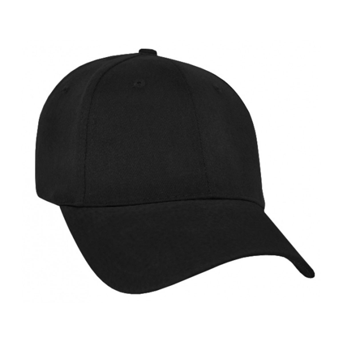 Heavy Brushed Cotton Suede Peak Cap-Black