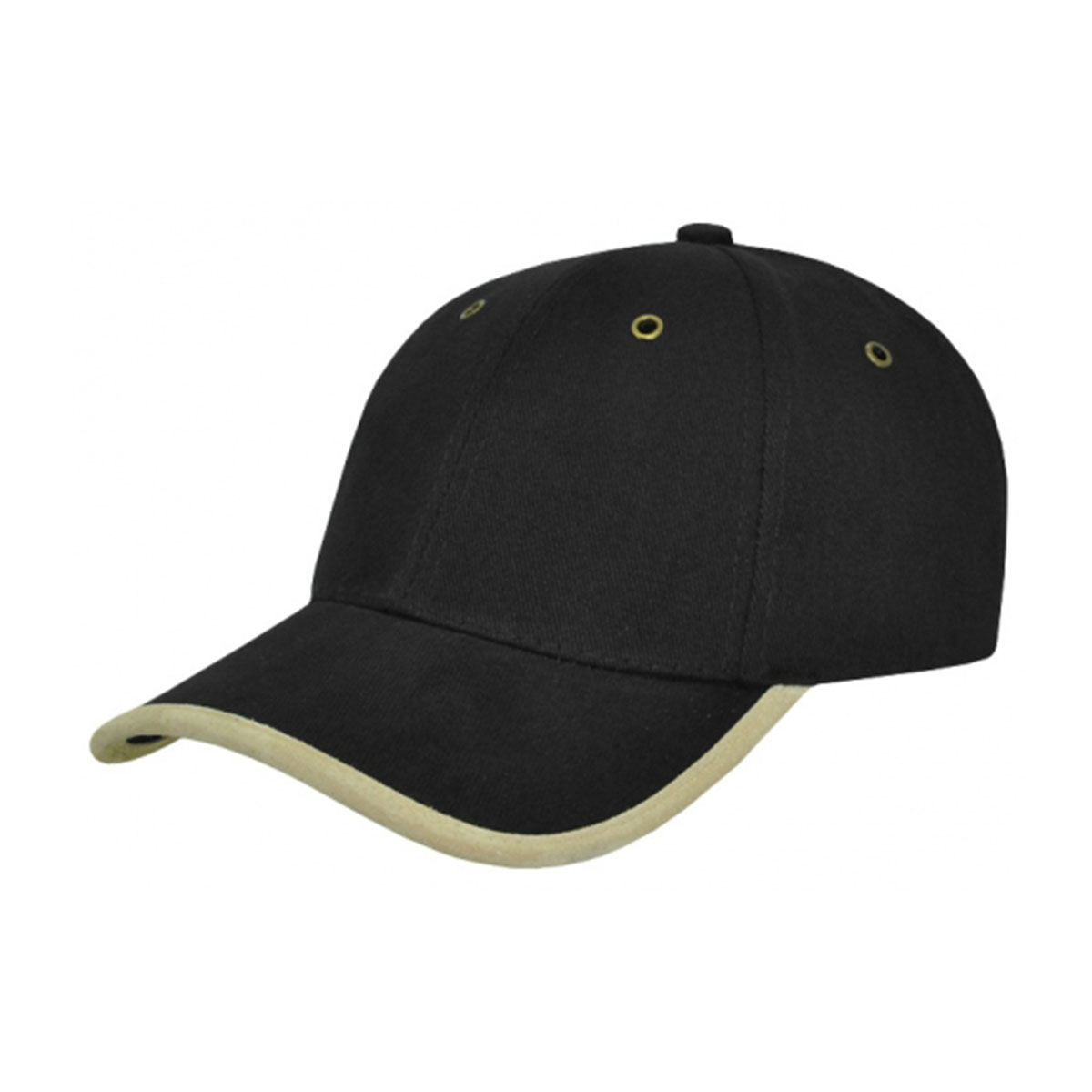 Heavy Brushed Cotton Suede Trim Cap-Black / Tan