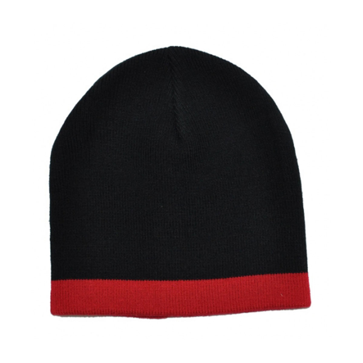 Acrylic Two-Tone Beanie-Black / Red