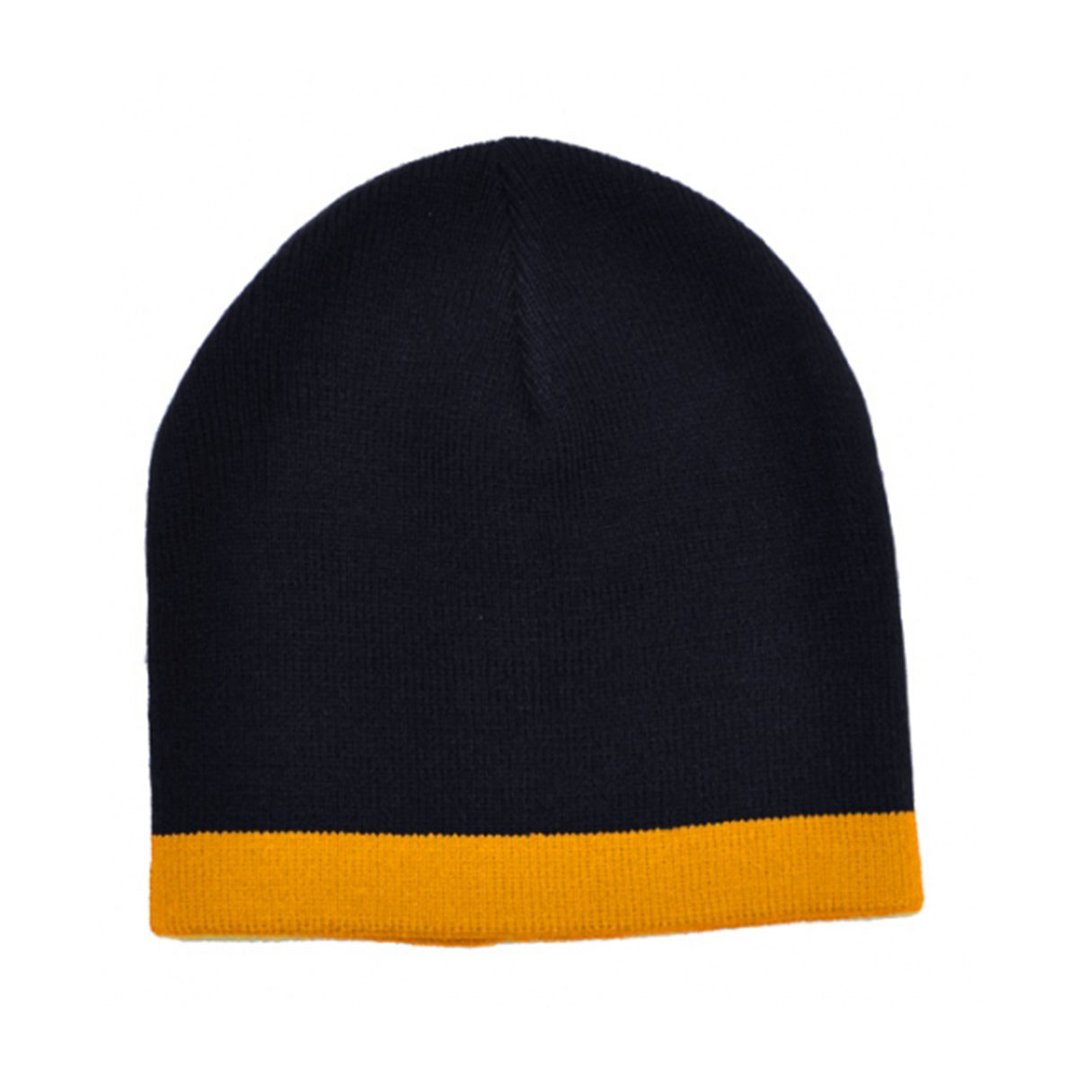 Acrylic Two-Tone Beanie-Navy / Gold