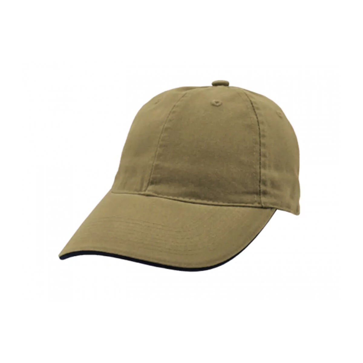 Enzyme Washed Cap with Sandwich-Khaki / Navy