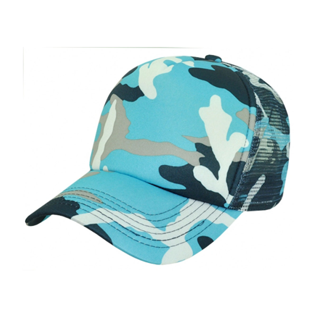 Camouflage Truck Cap-Sky / Navy