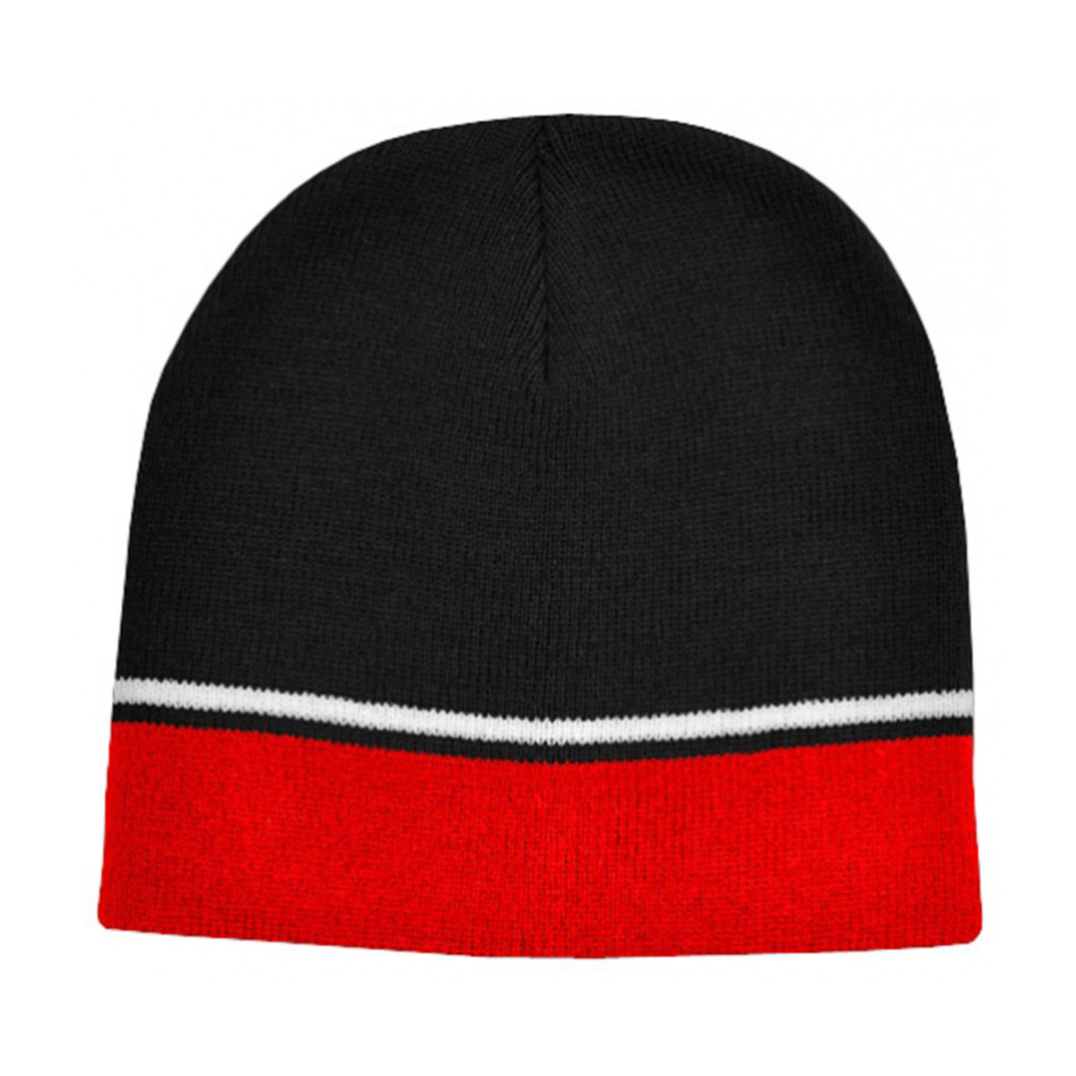 Two-Tone Beanie-Black / White / Red