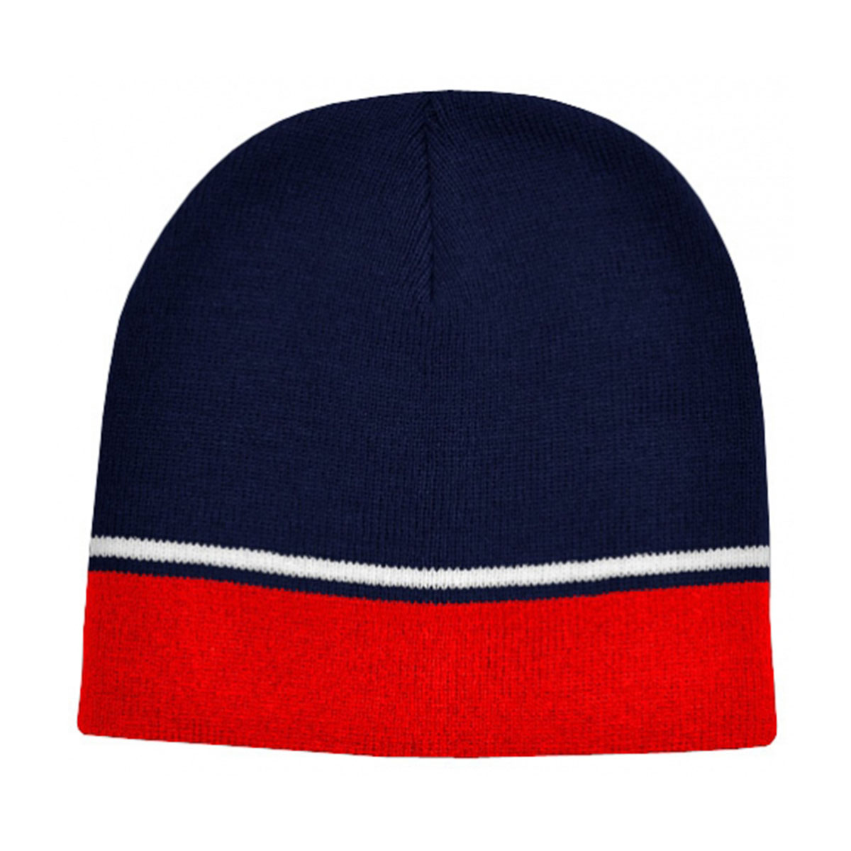 Two-Tone Beanie-Navy / White / Red