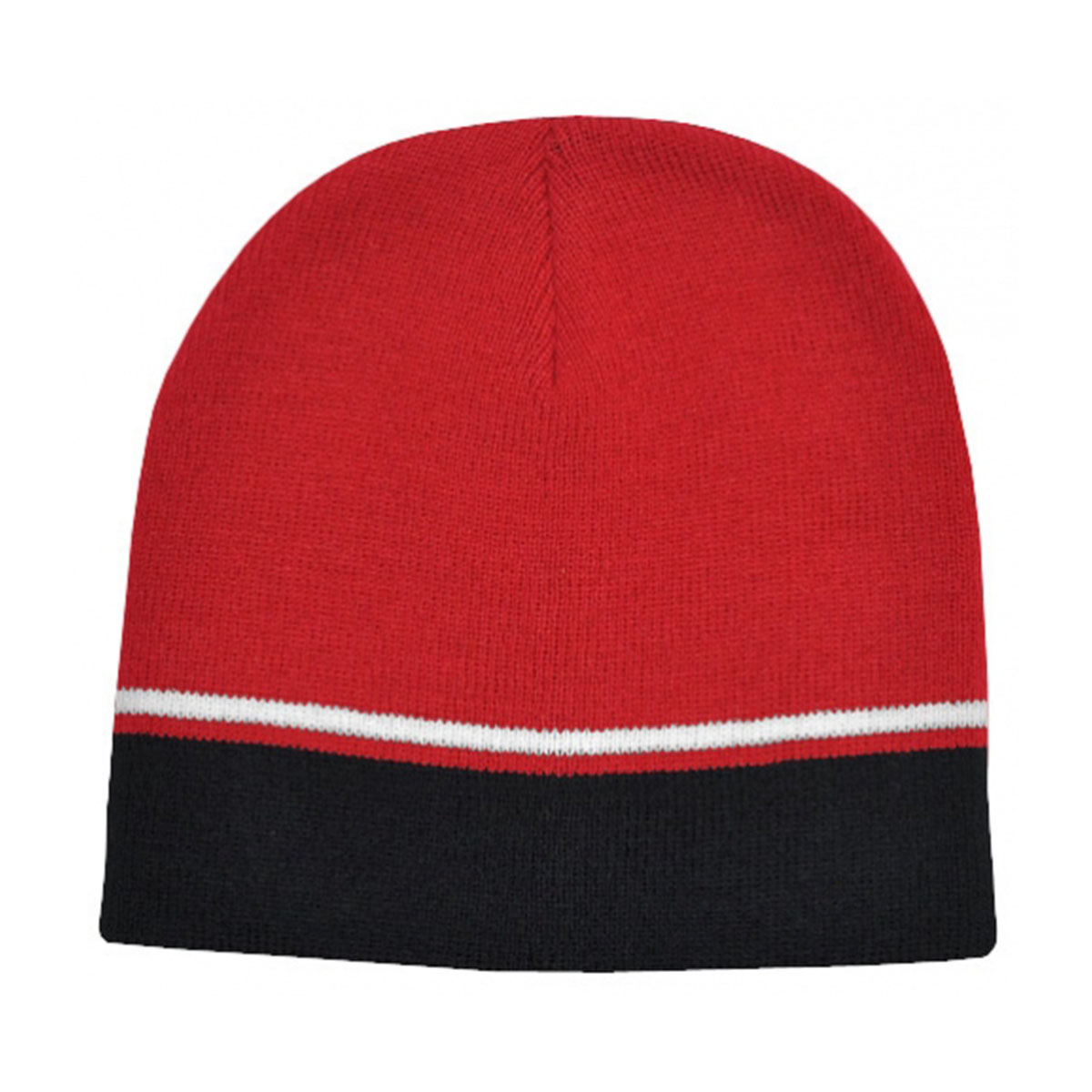 Two-Tone Beanie-Red / White / Black