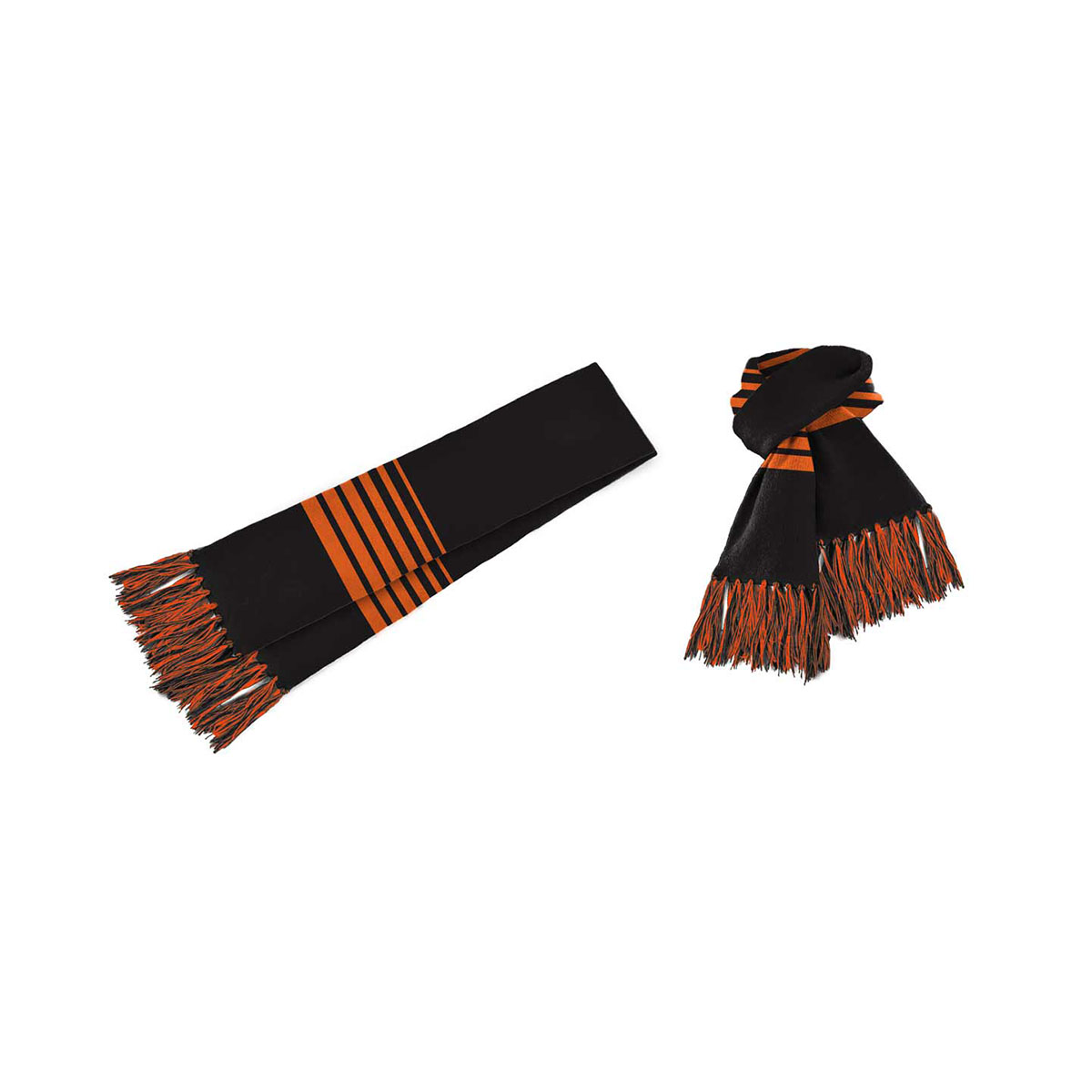 Acrylic Scarf-Black / Orange