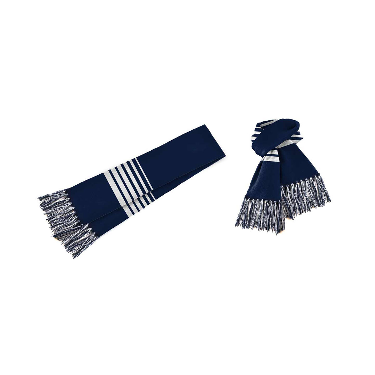 Acrylic Scarf-Navy / White