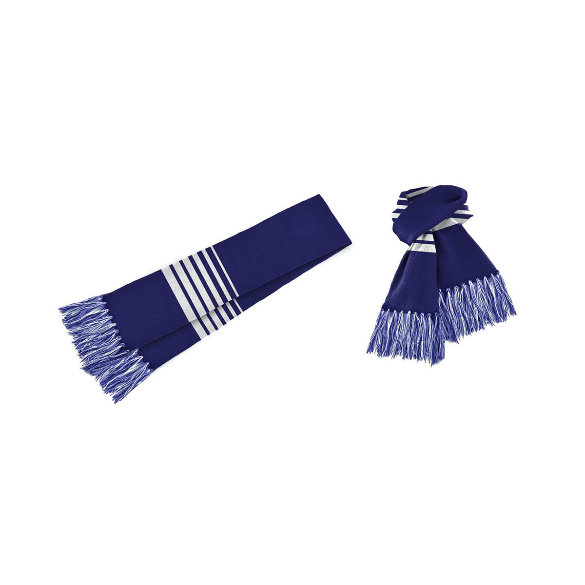 Acrylic Scarf-Royal / White
