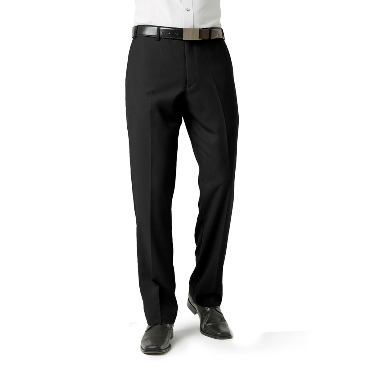 Mens Classic Flat Front Pant-Black