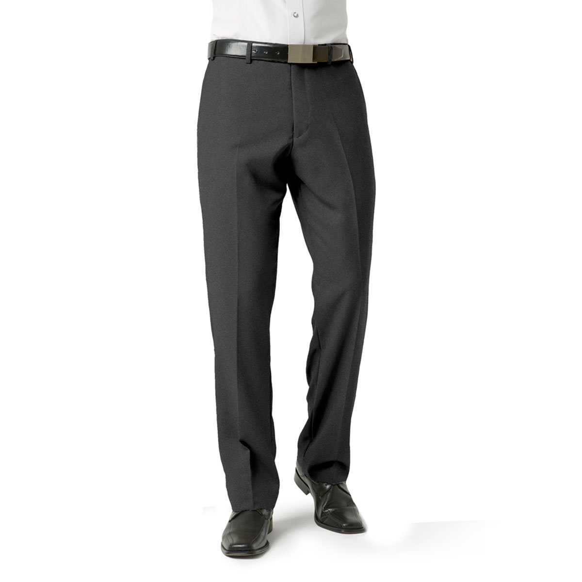Mens Classic Flat Front Pant-Charcoal