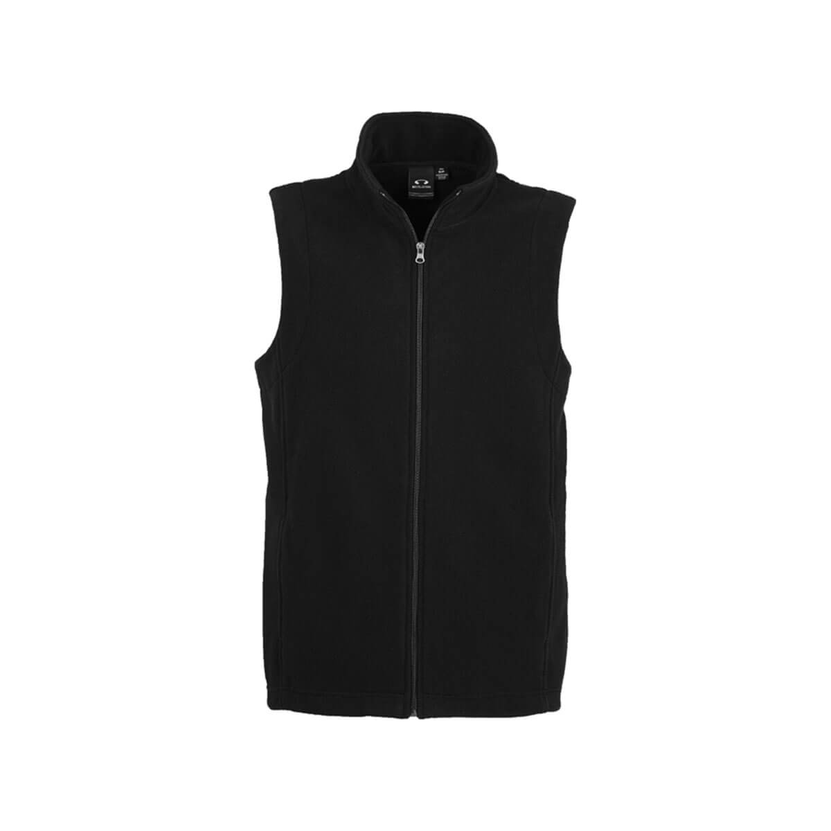 Mens Plain Micro Fleece Vest-Black
