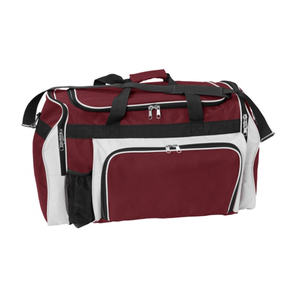 Classic Sports Bag-Maroon / White
