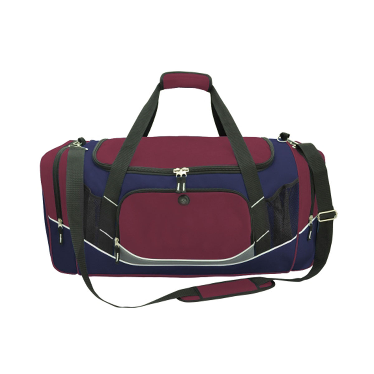 Atlantis Sports Bag-Maroon / Navy / White / Charcoal