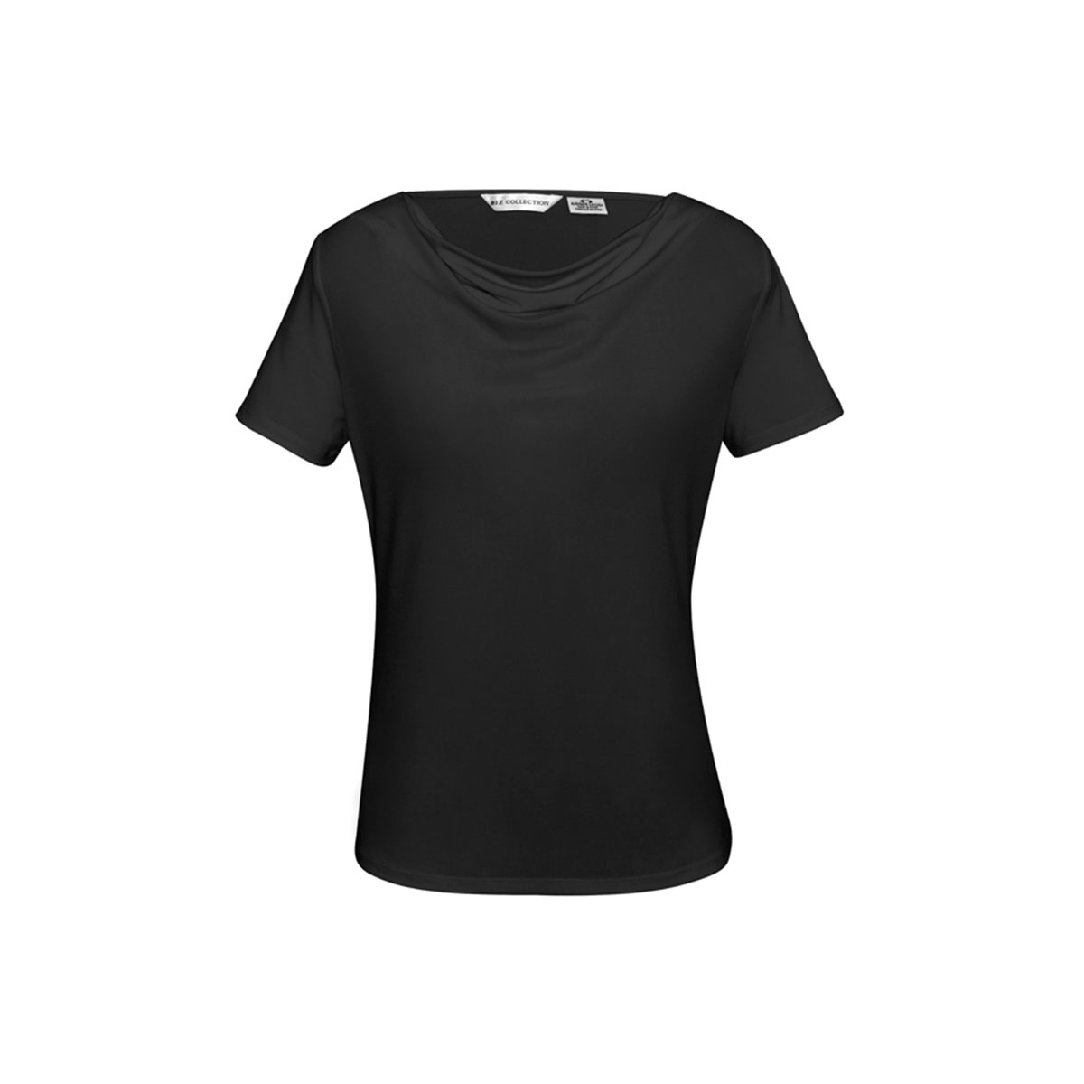 Ladies Ava Drape Knit Top-Black