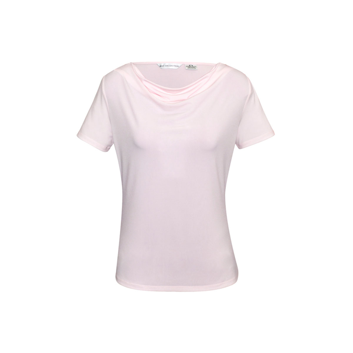 Ladies Ava Drape Knit Top-Blush Pink