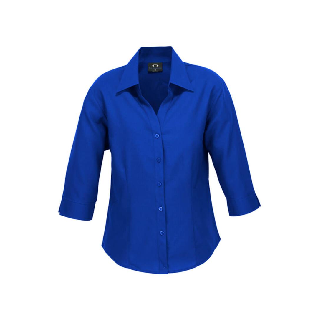 Ladies Plain Oasis 3/4 Sleeve Shirt-Electric Blue