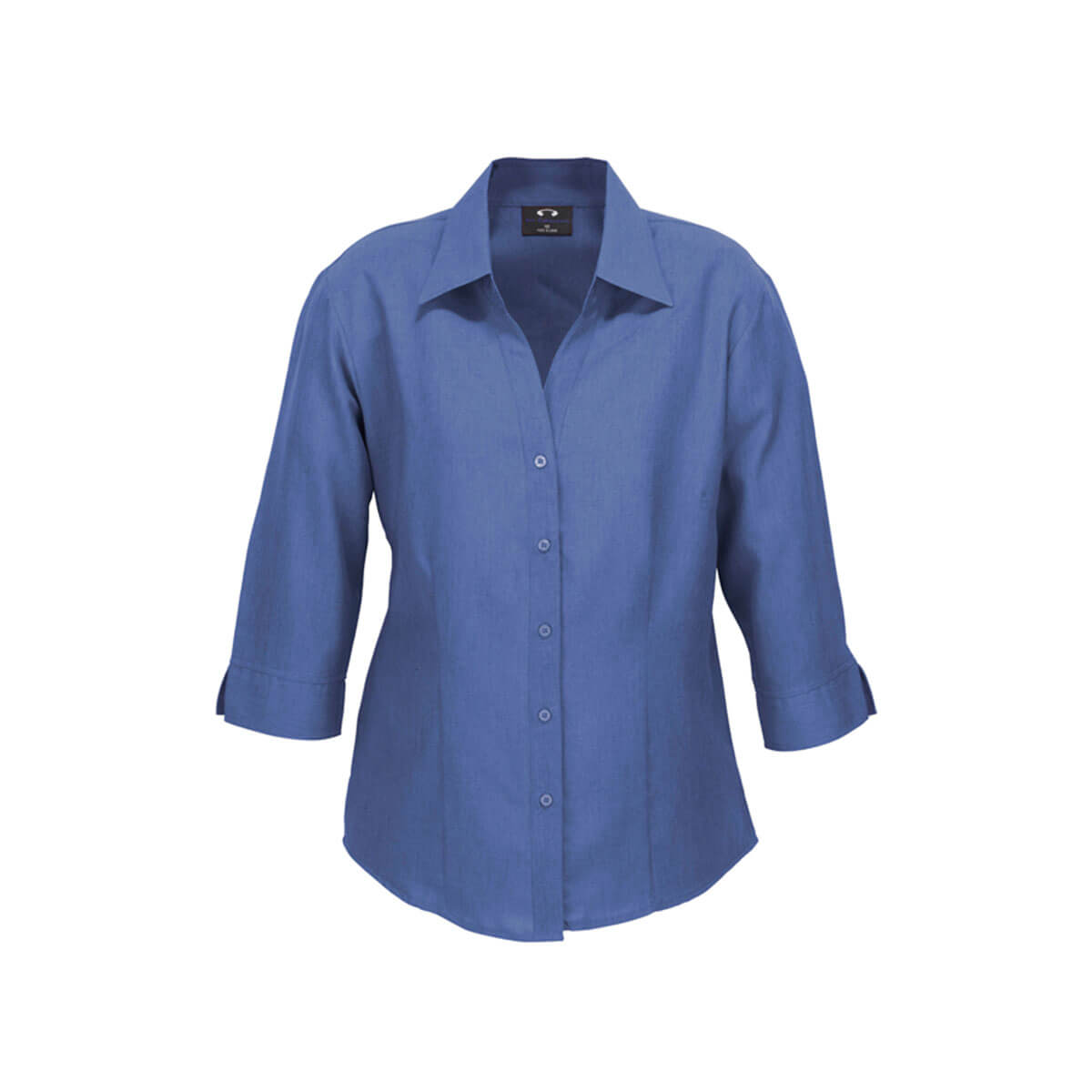 Ladies Plain Oasis 3/4 Sleeve Shirt-Mid Blue