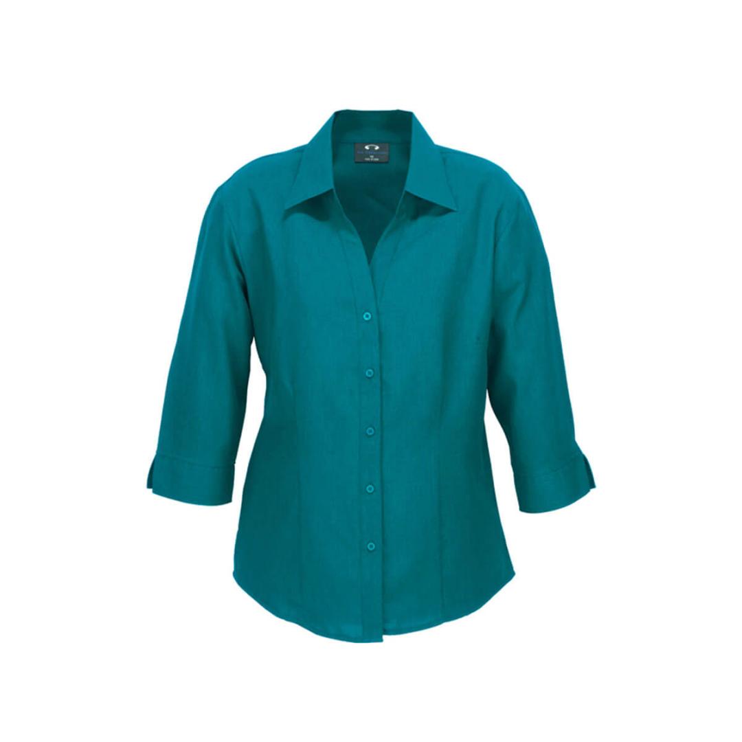 Ladies Plain Oasis 3/4 Sleeve Shirt-Teal
