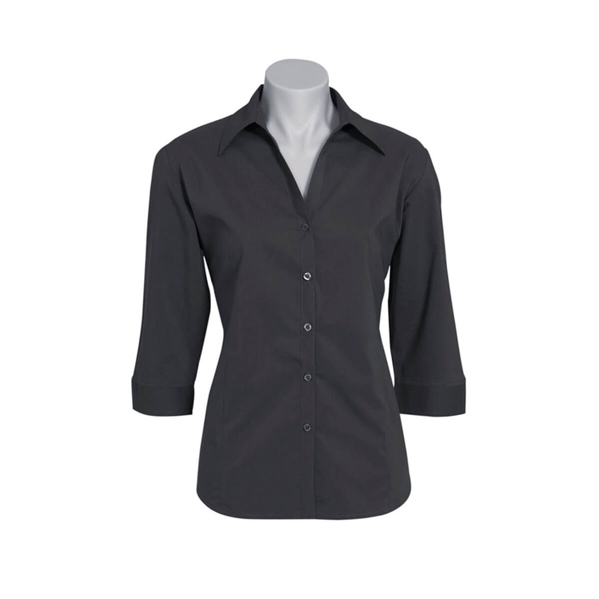 Ladies Metro 3/4 Sleeve Shirt-Charcoal