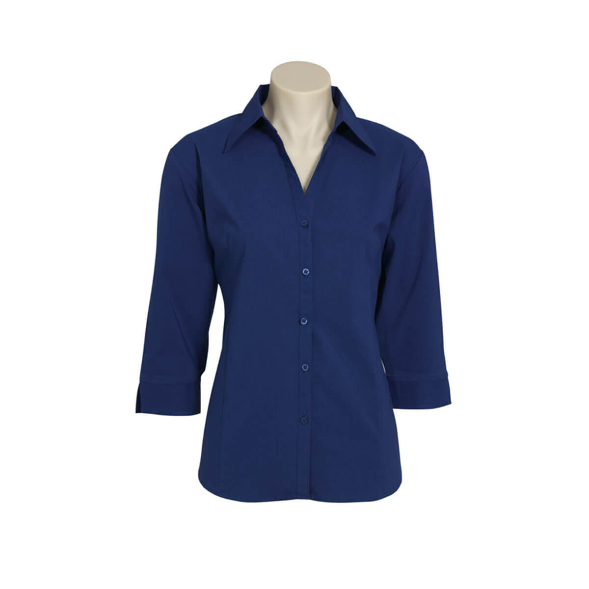 Ladies Metro 3/4 Sleeve Shirt-Royal