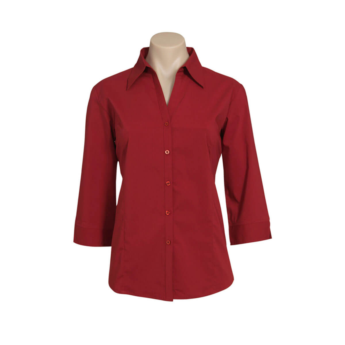 Ladies Metro 3/4 Sleeve Shirt-Cherry