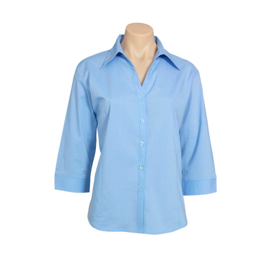 Ladies Metro 3/4 Sleeve Shirt-Sky