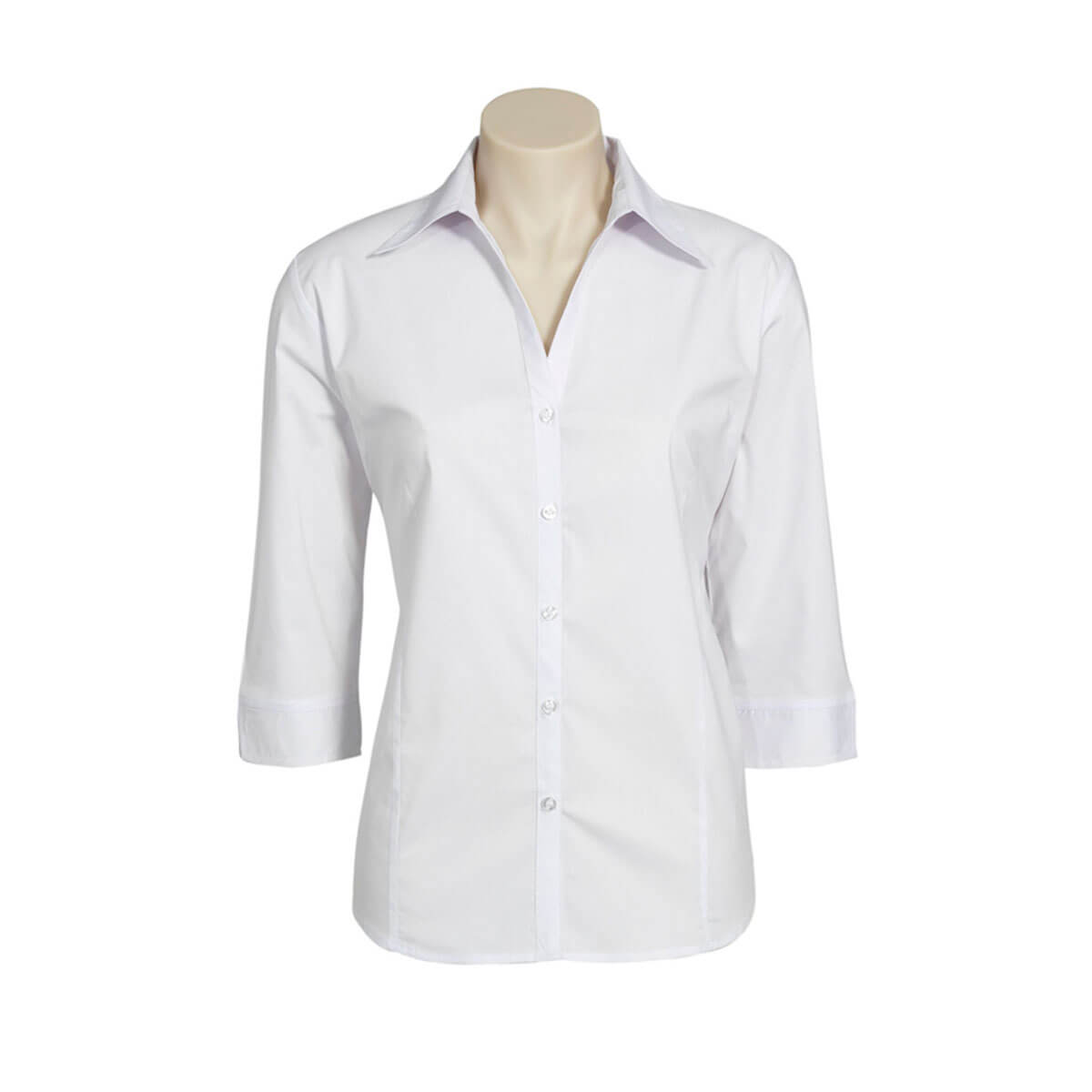 Ladies Metro 3/4 Sleeve Shirt-White