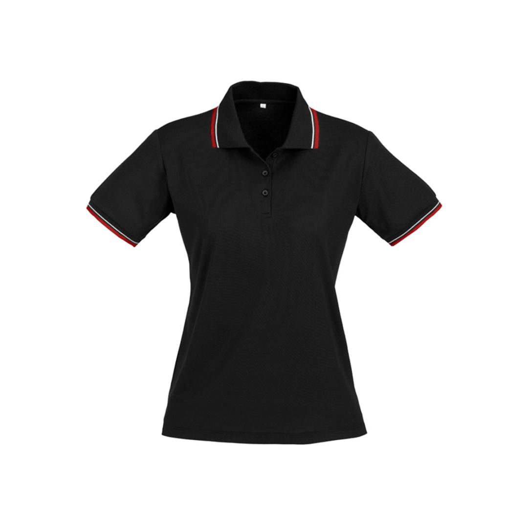 Ladies Cambridge Polo-Black / Red / White
