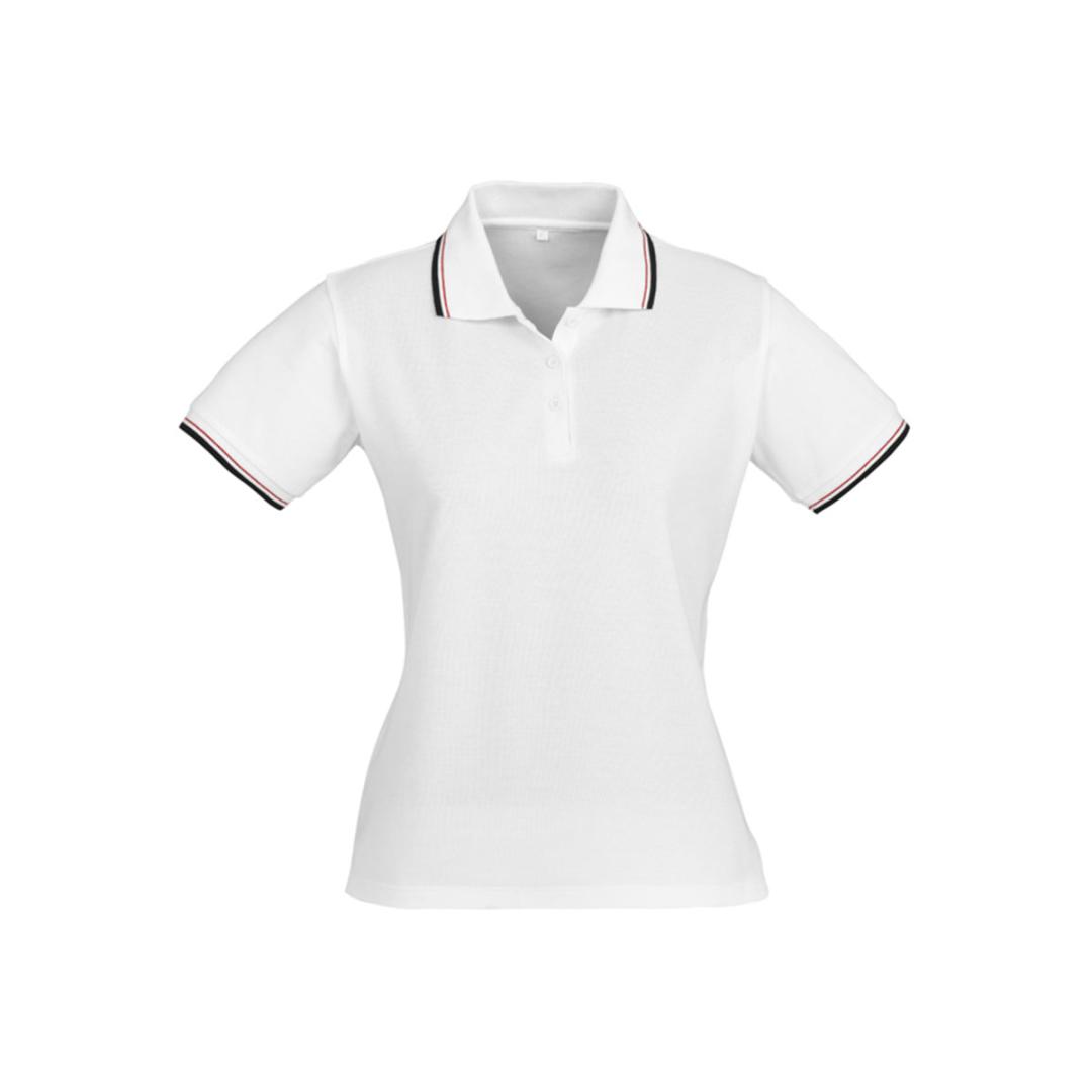 Ladies Cambridge Polo-White / Black / Red