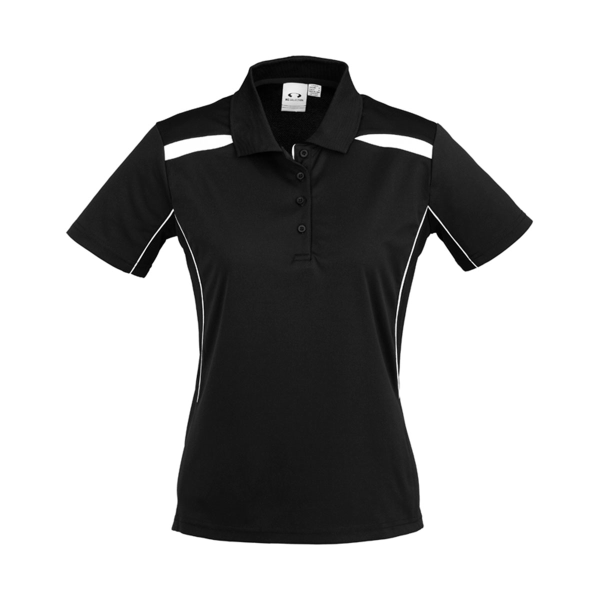 Ladies United Short Sleeve Polo-Black / White