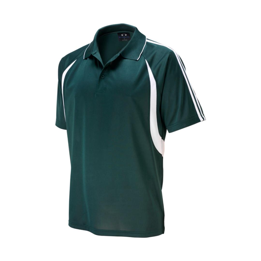Mens Flash Polo-Forest / White